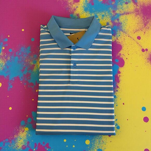 $60 Nike Golf Men's  DH0835-412  Blue White Striped Dri -fit Polo Shirt XL - Picture 10 of 10